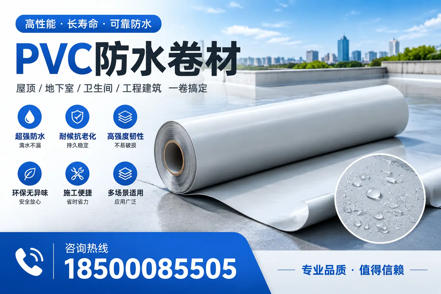PVC防水卷材的防水效果评测，适合黄冈的科学依据